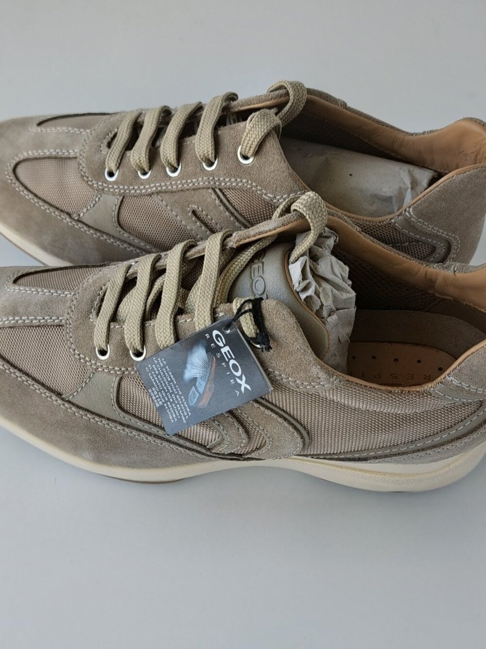 Geox Men's Respira U Boston Suede Sneakers / Sand NWT